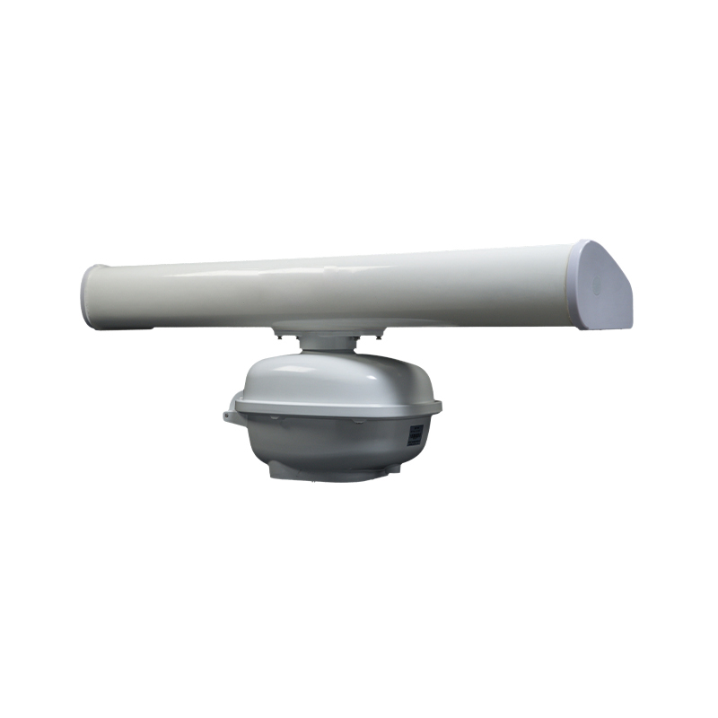 What is the relationship between the transmission power and detection range of marine navigation radar?